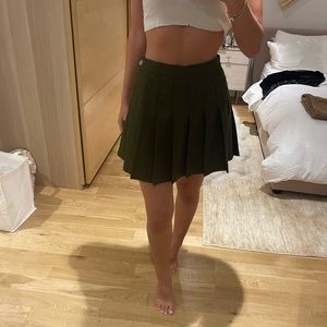 Los Angeles Apparel Army Green Pleated Skirt